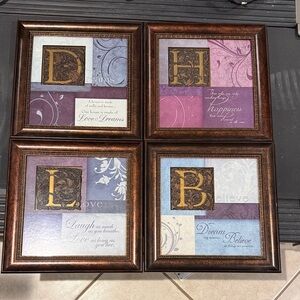 Brown Framed Inspirational Wall Art Set